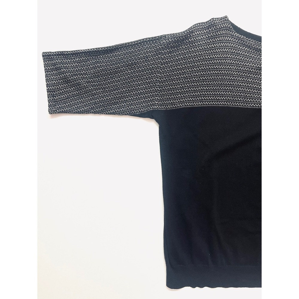 Lauren Ralph Lauren Black Chevron Colorblock Knit Top 1X Professional Classy - Picture 8 of 16